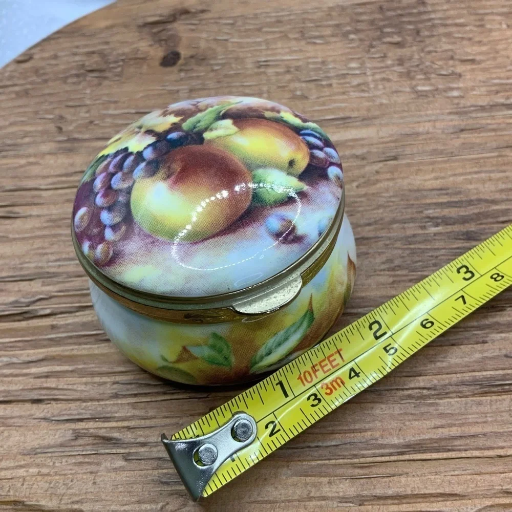 Ayshford Staffordshire Vintage Fine Bone China Autumn Fruit Design Trinket Box